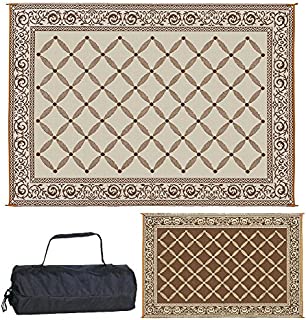 Reversible Mats 119127 Outdoor Patio 9-Feet x 12-Feet, Brown/Beige RV Camping Mat