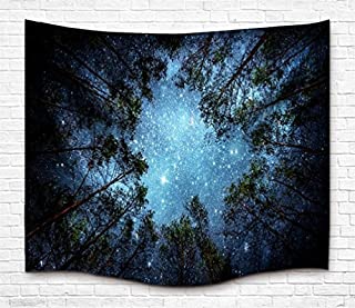 Forest Starry Tapestry Wall Tapestry Wall Hanging Galaxy Tapestry Hippie Milky Way Tapestry Sky Tapestry Tree Tapestry Night Sky Tapestry Mandala Bohemian Tapestry for Bedroom Dorm Decor