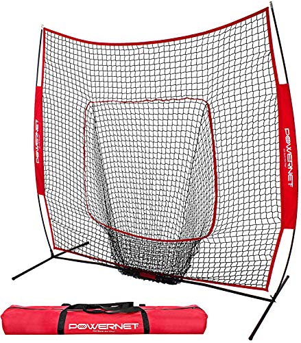 PowerNet Baseball and Softball Practice Net 7 x 7 with Bow Frame