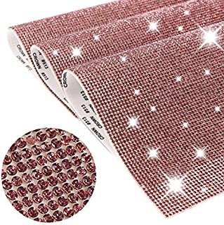 upain 36000 Pieces 9.4 x 7.9 Inch Crystal Rhinestones Sticker DIY Car Decoration Sticker Self-Adhesive Glitter Rhinestones Crystal Gem Stickers for Car and Gift Decoration(Light Purple)