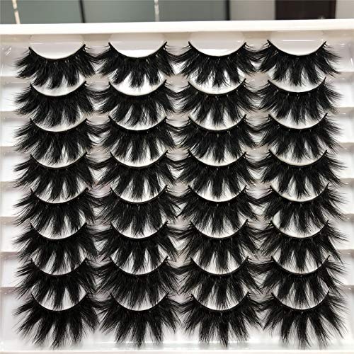 ALICROWN Dramatic Eyelashes Fluffy Mixed False Lashes Lightweight Handmade Soft Volume 16 Pairs Faux Mink Lashes Pack