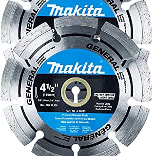 Makita 2 Pack - 4.5 Segmented Rim Diamond Blades For 4.5+ Grinders & Circular Saws - Long-Lasting Cutting For Concrete, Masonry & Brick - 5/8, 20mm & 7/8 Arbors