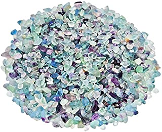 SUNYIK Fluorite Tumbled Chips Stone Crushed Crystal Quartz Pieces Irregular Shaped Stones 1pound(About 460 Gram)