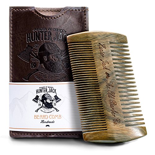 Beard Comb Kit for Men - Great for Head Hair, Beard Grooming & Mustache - Handmade Premium Wood - Fine Dual Action Teeth - Beard Care Kit for Men, Gift