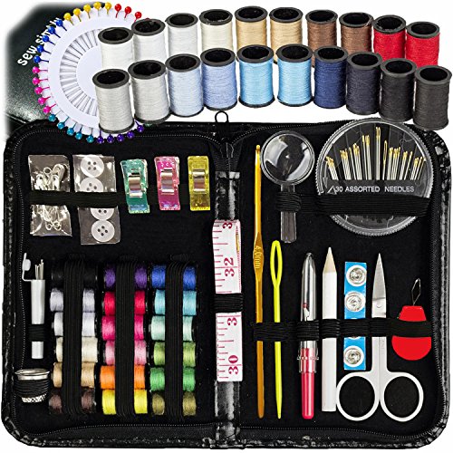 ARTIKA Sewing KIT, Over 130 DIY Premium Sewing Supplies, Mini Sewing kit, 38 Spools of Thread - 20 Most Useful Colors & 18 Multi Colors, Extra 40 Quality Sewing pins, Travel, Kids, Beginners