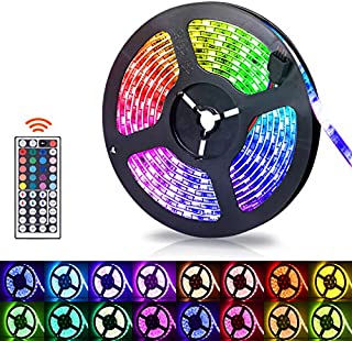 LED Strip Lights, 16.4ft RGB LED Light Strip 5050 LED Tape Lights - Waterproof, Color Changing LED Strip Lights with Remote for Home Kitchen Decoration