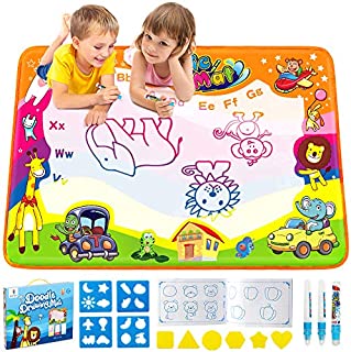 Betheaces Water Drawing Mat Aqua Magic Doodle Kids Toys Mess Free Coloring Painting Educational Writing Mats Xmas Gift for Toddlers Boys Girls Age of 3,4,5,6,7 Year Old 34.5