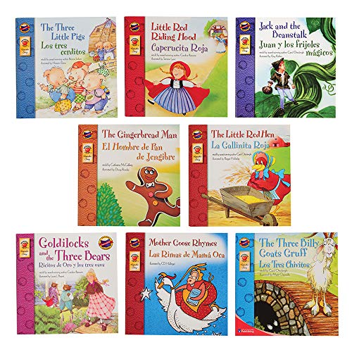 Constructive Playthings Bilingual Classic Children's Story Book Set, English and Spanish