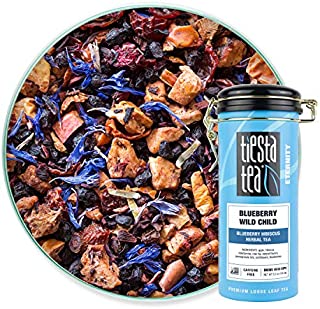 Tiesta Tea - Blueberry Wild Child, Loose Leaf Blueberry Hibiscus Herbal Tea, Non-Caffeinated, Hot & Iced Tea, 5.5 oz Tin - 50 Cups, Natural Flavors, Herbal Tea Loose Leaf Blend