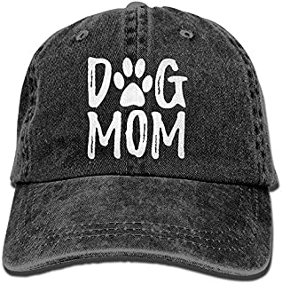 Unisex Dog Mom Vintage Jeans Adjustable Baseball Cap Cotton Denim Dad Hat Black