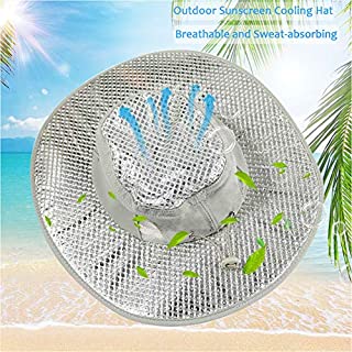 Xianful Hydro Cooling Sun Hat Summer Sunscreen Heatstroke Hat UV Protection Hat Caps Wide Brim Outdoor Hot Weather Cooling Hat Breathable Bucket Fishing Hats for Men Women Gardening Beach Camping