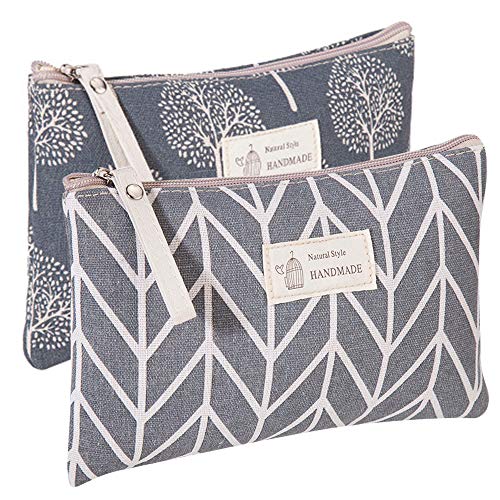 Kimoli 2 Pcs Women Funny Makeup Bag Cute Cosmetic Bag Pouch for Purse Toiletry Bag