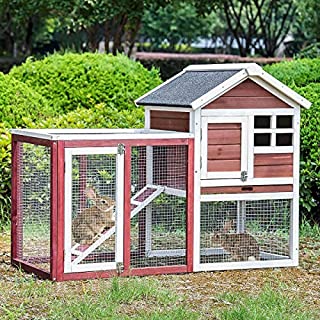 Alek...Shop Pet Supplies Animal House Pet Wooden Chicken Hen Rabbit Hutch Large House Cage Roof with Run Outdoor Coop Furniture Kitten Condo Tree