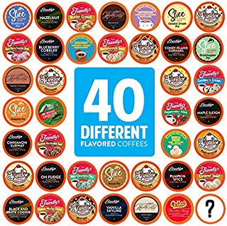 Two Rivers Coffee Flavored Coffee Pods Compatible with Keurig K Cup Brewers, Assorted Flavored Coffee, 40 Count