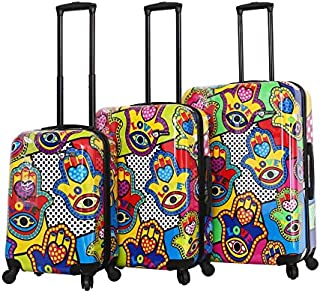Mia Toro Italy-Hamsa Love Multicolor Hard Side Spinner Luggage 3pc Set, One Size