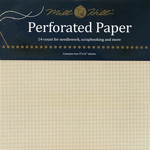 Mill Hill 14 Count Perforated Paper, 9 by 12-Inch, Ecru, 2 Per Package