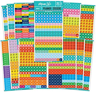 Mirida Planner Stickers - 1900+ Mom Calendar Icons, Variety Pack - Household Chores, Budget, Kids School Events, Daily Errands for Adults Organizer