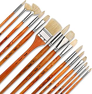 Artify 15 pcs Professional Paint Brush Set Perfect for Oil Painting with a Free Carrying Box