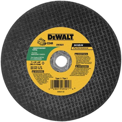 DEWALT DW3521B5 7-Inch High Performance Masonry Cutting Abrasive Saw Blades, 5-Pack