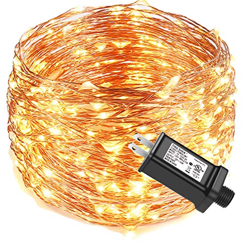 LED String Lights 99ft 300 LEDs Fairy String Lights for Bedroom, Patio, Indoor/Outdoor Copper Lights for Birthday, Wedding, Party Starry Lights UL Listed Warm White