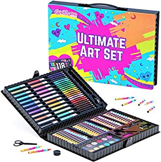 GirlZone Art Set for Girls, 118 Pieces Arts and Crafts Kit for Kids, Great Gift for Girls