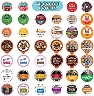 Coffee Pods Variety Pack Sampler, Assorted Single Serve Coffee for Keurig K Cups Coffee Makers, 40 Unique Cups