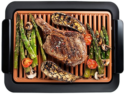 Gotham Steel Smokeless Grill Indoor Grill Ultra Nonstick Electric Grill  Dishwasher Safe Surface, Temp Control, Metal Utensil Safe, Barbeque Indoors with No Smoke!