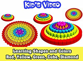 Learning Shapes and colors: Red, Yellow, Green, Cube, Diamond