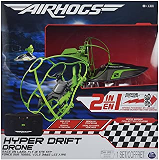 Air Hogs 2-in-1 Hyper Drift Drone for High Speed Racing and Flying - Green