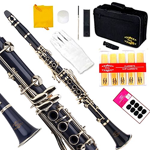 Glory Dark Blue/Silver Keys Bb B Flat Clarinet with Second Barrel, 11reeds,8 Pads cushions,case,carekit -Click to see More Colors