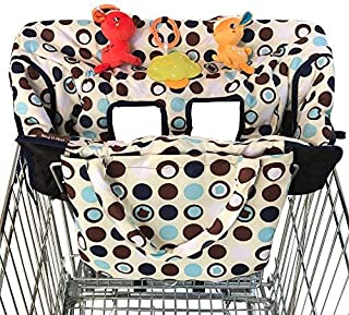 2-in-1 Croc n Frog Shopping Cart Cover and High Chair Covers for Baby Boy or Girl - Toy Loops for Babies - Cover Folded into its Pouch - Easy to Carry - Machine Washable - Perfect Baby Shower Gifts