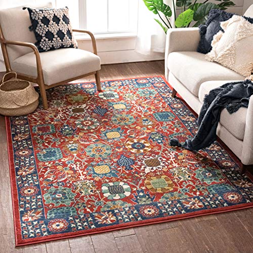 Well Woven Marla Red Traditional Floral Area Rug 5x7 (5'3