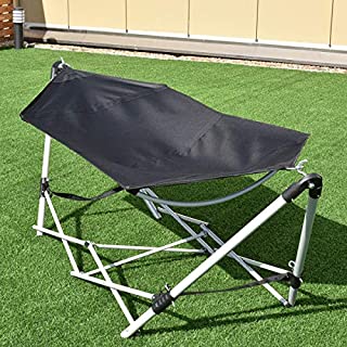 Giantex Portable Hammock with Stand-Folds, Lounge Camping Bed Folding with Carry Bag for Camping Outdoor Patio Yard Beach, 94.5