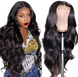 Kopend Lace Front Wigs Human Hair Body Wave Wigs For Black Women Human Hair Pre Plucked With Baby Hair 4x4 Lace Closure Wig 150% Density Natural Color Human Hair Wigs (20inch)