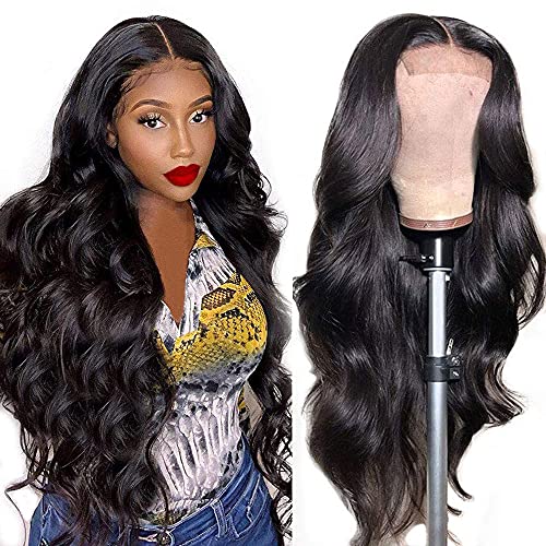 Kopend Lace Front Wigs Human Hair Body Wave Wigs For Black Women Human Hair Pre Plucked With Baby Hair 4x4 Lace Closure Wig 150% Density Natural Color Human Hair Wigs (20inch)