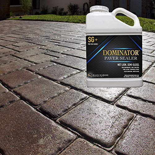 1 Gallon DOMINATOR SG+ High Gloss Paver Sealer and Decorative Concrete (Wet Look)  Solvent Free, Twice The Coverage Rate (up to 400 sq ft)