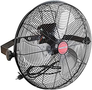 OEMTOOLS OEM24895 18 Inch High-Velocity Wall Mount Fan, Indoor/Outdoor Patio Fan, Black Fan