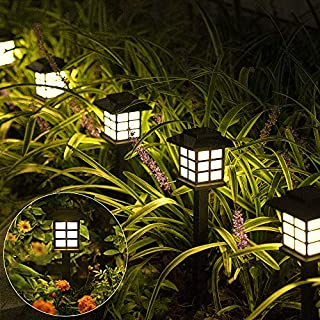 Solpex Solar Garden Lights,12 Pack Solar Path Lights, Solar Walkway Lights Outdoor, Solar Pathway Lights Outdoor Waterproof for Garden, Patio, Yard, Landscape, Pathway and Driveway(Warm White)