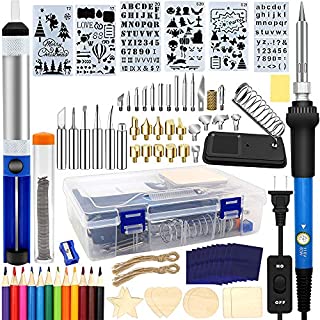 Wood Burning Kit 95pcs, West Bay Soldering Pyrography Pen with Adjustable On-Off Switch Control Temperature Wood Burning Tool for Embossing/Carving/Soldering Tips/Carrying Box DIY Gift Home Decoration