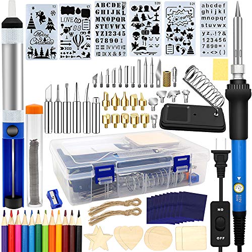 Wood Burning Kit 95pcs, West Bay Soldering Pyrography Pen with Adjustable On-Off Switch Control Temperature Wood Burning Tool for Embossing/Carving/Soldering Tips/Carrying Box DIY Gift Home Decoration