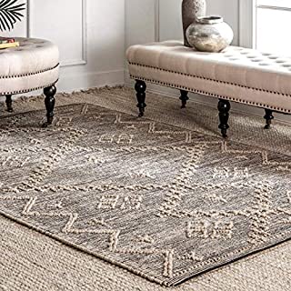 nuLOOM Julianne Moroccan Jute Area Rug, 5' x 8', Grey