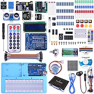 UNIROI Ultimate Starter Kit Compatible with Arduino IDE 328P Control Board, 260 Pages Detailed Tutorial, 217 Items, 51 Projects, Breadboard with Arduino IDE Starter Kit