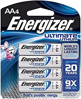 Energizer Ultimate e2 1.5 Volt AA Cylindrical Lithium Battery (4 Per Card)