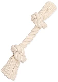 Flossy Chews 100-Percent Cotton White Rope Bone, Medium, 12-Inch