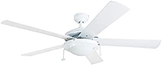 Prominence Home 80101-01 Bolivar LED Ceiling Fan, Modern Farmhouse, 52 Dual-Finish Blades, White