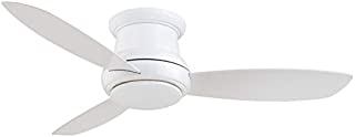 Minka-Aire F519L-WH Concept II 52 Inch Ceiling Fan Flush Mount Ceiling Fan with Integrated 14W LED Light in White Finish