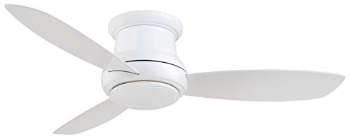 Minka-Aire F519L-WH Concept II 52 Inch Ceiling Fan Flush Mount Ceiling Fan with Integrated 14W LED Light in White Finish