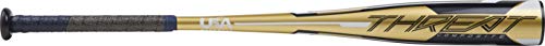 Rawlings 2020 Threat USA Youth Baseball Bat, 27 inch (-12), USZT12-27/15 THREAT US 12 COMP, Gold, Black, White