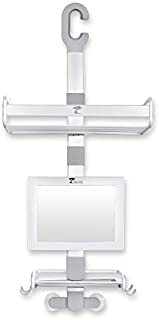 ToiletTree Products Rustproof Aluminum Shower and Bath Caddy with Fogless Shower Bathroom Mirror and Squeegee (Mirror with Aluminum Caddy)