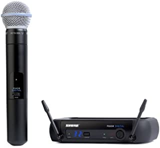 Shure PGXD24/BETA58-X8 Digital Wireless Microphone System with BETA 58A Handheld Vocal Mic,Black